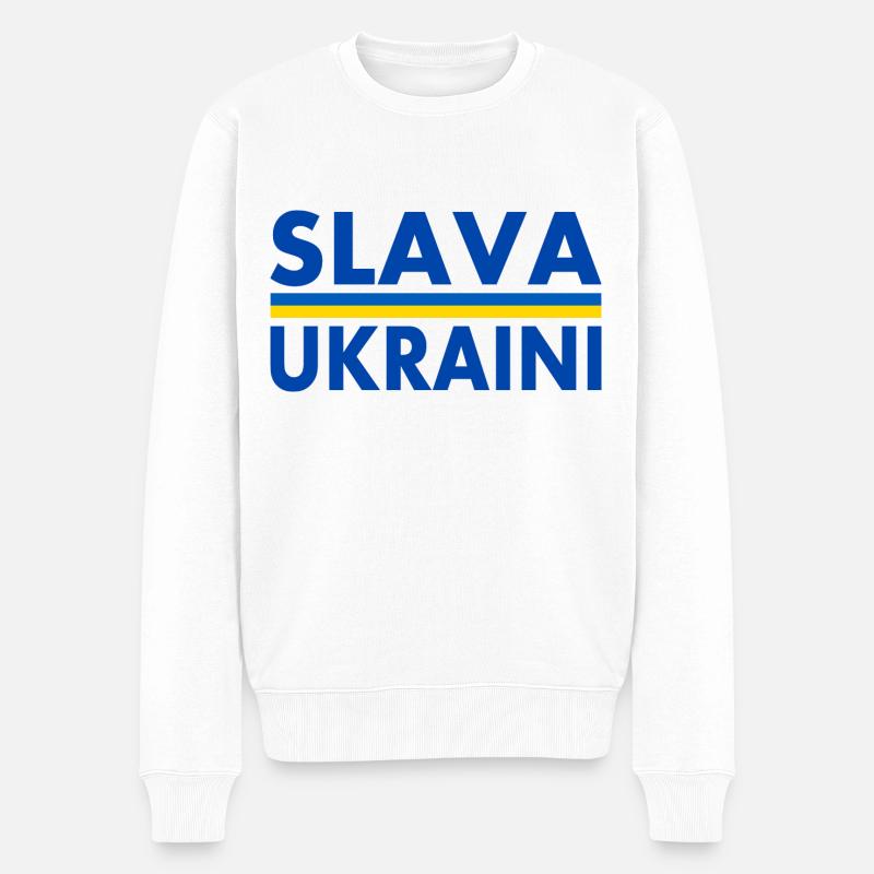 Slava ukraini - Pull Premium bio Homme - blanc