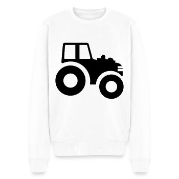 Traktor Symbol - Männer Premium Bio Pullover - Weiß - Vorne - Thijin (182cm)