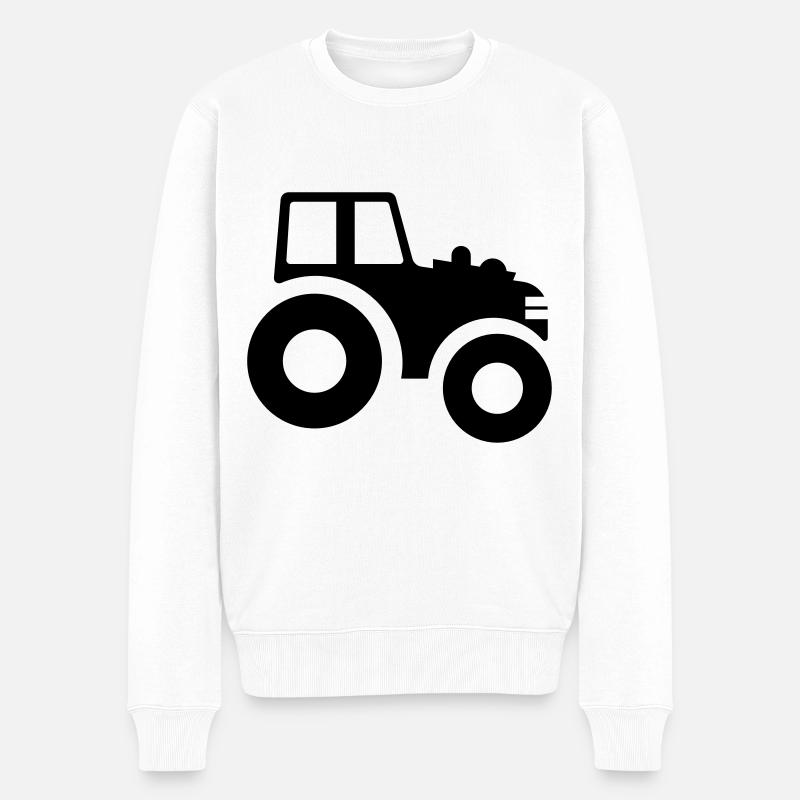 Traktor Symbol - Männer Premium Bio Pullover - Weiß
