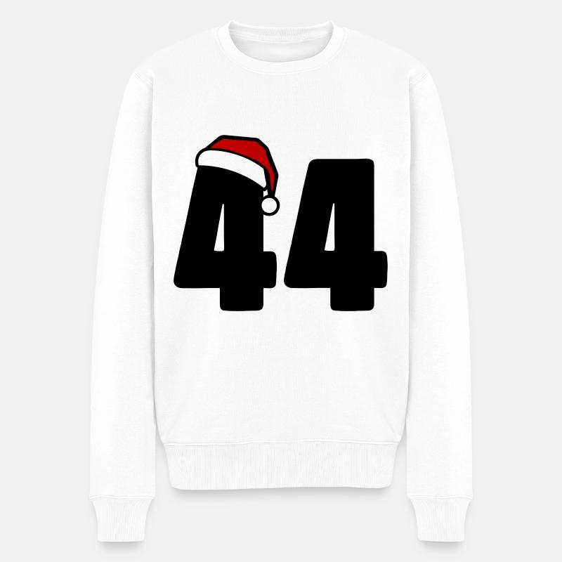 44 Zahl Weihnachten - Männer Premium Bio Pullover - Weiß