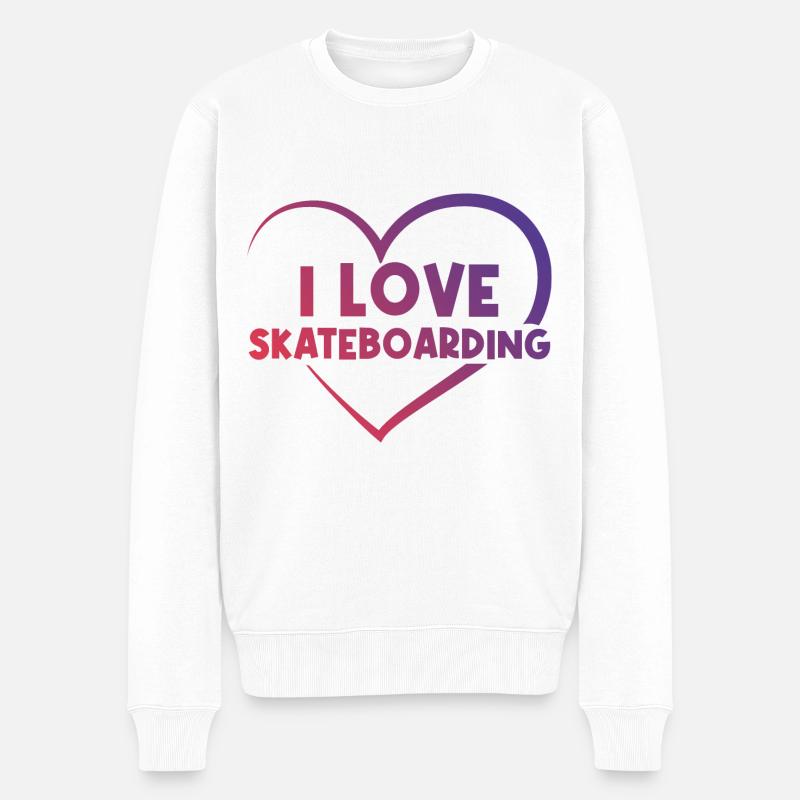 J’adore le skateboard - Pull Premium bio Homme - blanc