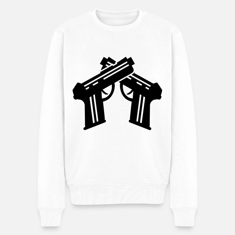 Symbole du pistolet - Pull Premium bio Homme - blanc