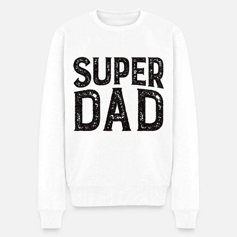 Super papa - Pull Premium bio Homme - blanc