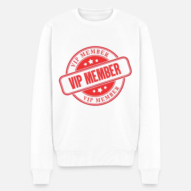 Vip Member Stempel - Männer Premium Bio Pullover - Weiß