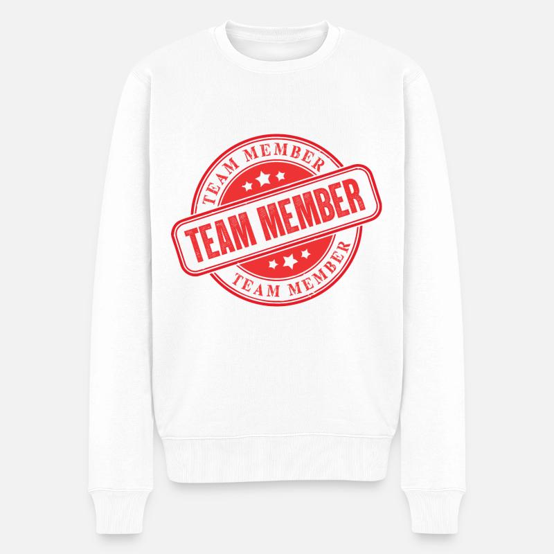 Team Stempel - Männer Premium Bio Pullover - Weiß