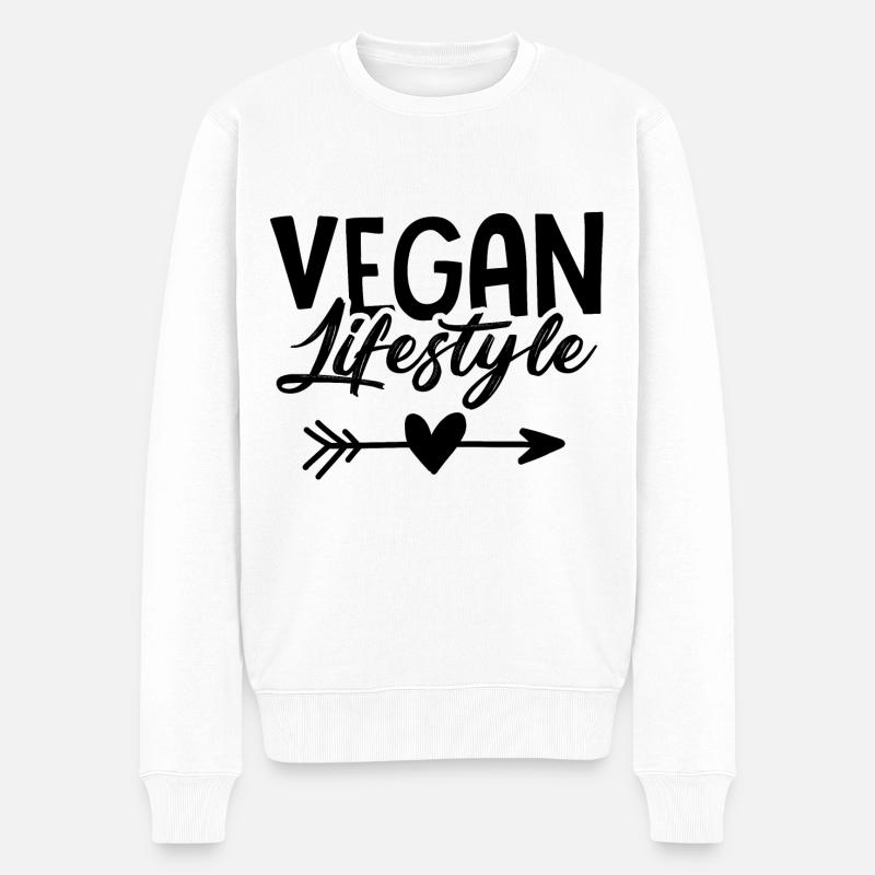 Vegan Lifestyle Veganer - Männer Premium Bio Pullover - Weiß