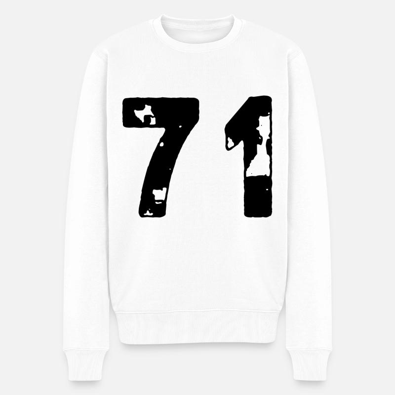 71 Maillot numéro - Pull Premium bio Homme - blanc