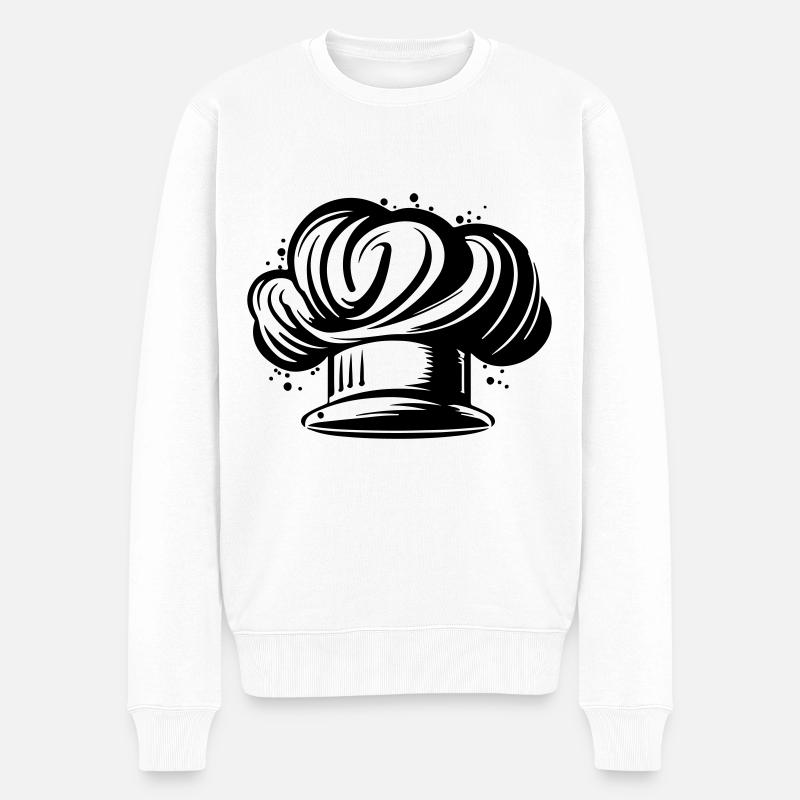 Chef's Hat Silhouette Cooking Chef - Pull Premium bio Homme - blanc