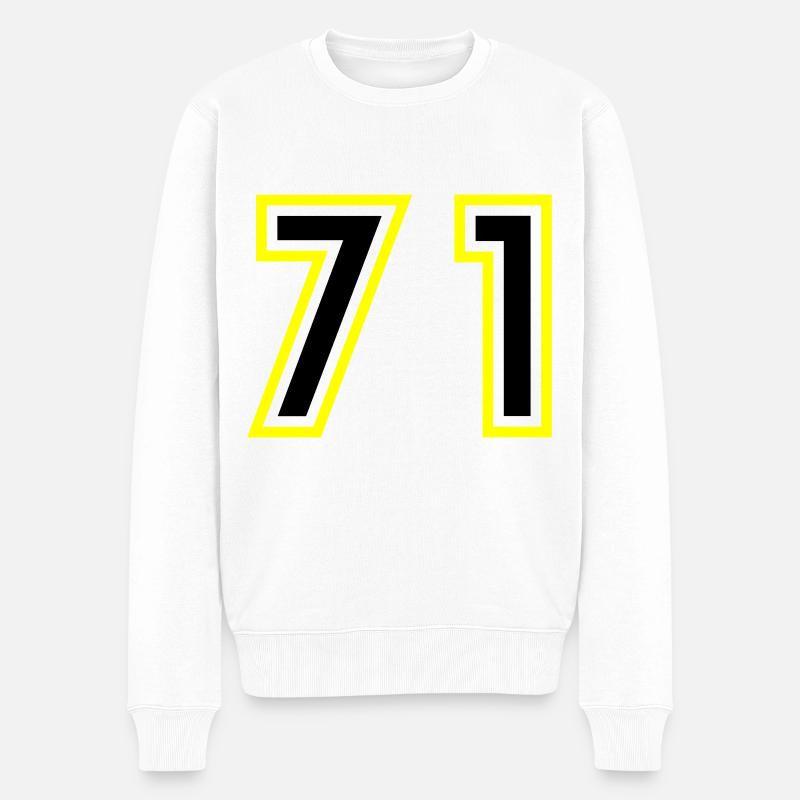 71 Nombre Collège - Pull Premium bio Homme - blanc