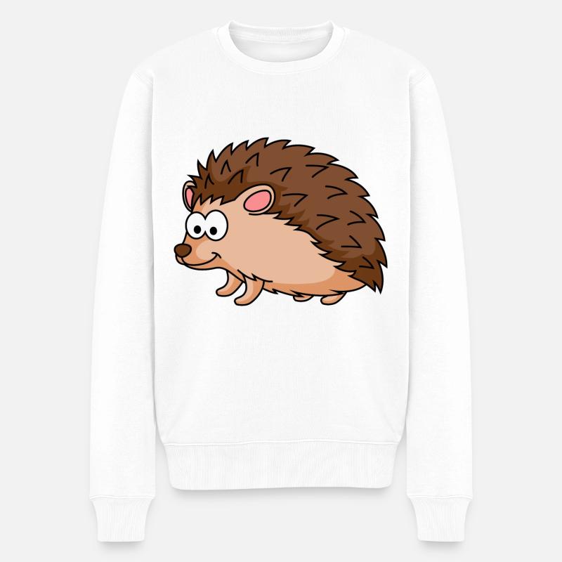 Igel Comic Tier - Männer Premium Bio Pullover - Weiß