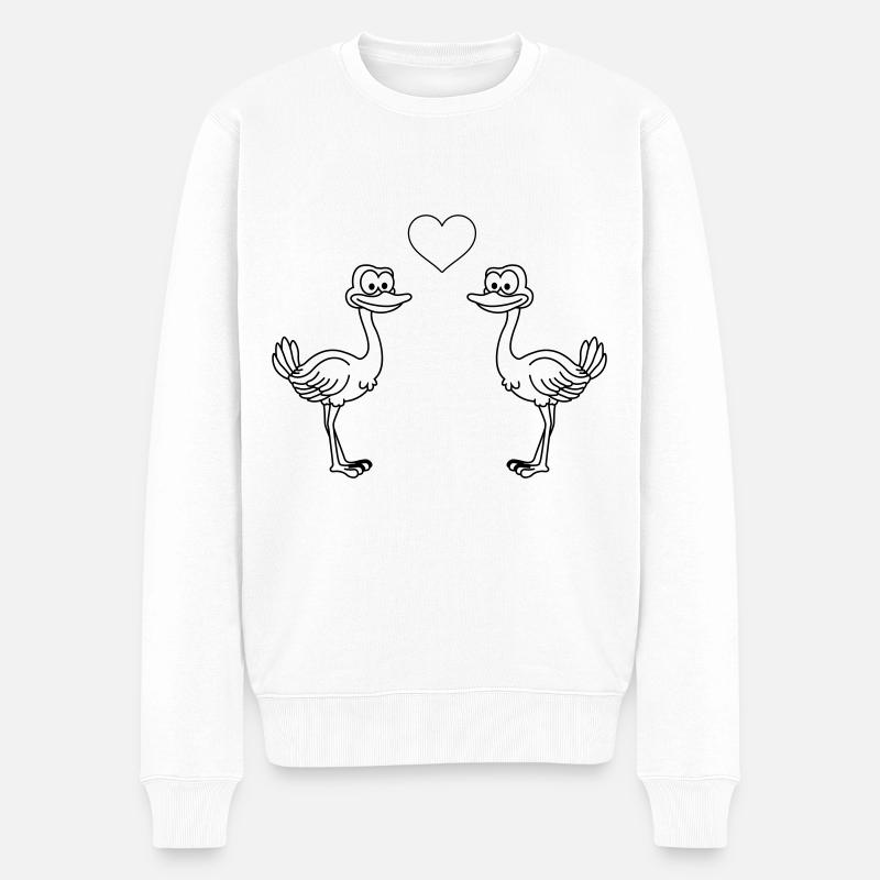 Strauss Comic Couple Amour - Pull Premium bio Homme - blanc