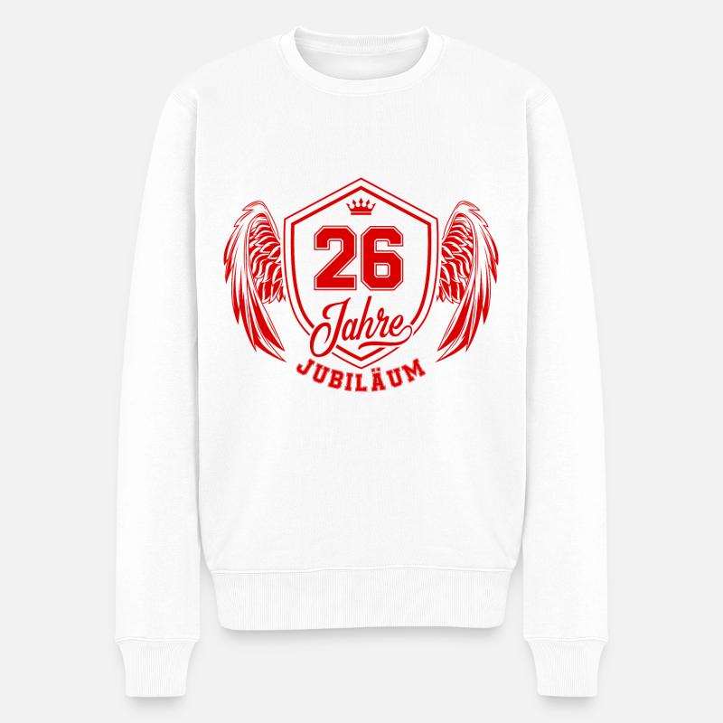 26 Zahl Wappen - Männer Premium Bio Pullover - Weiß