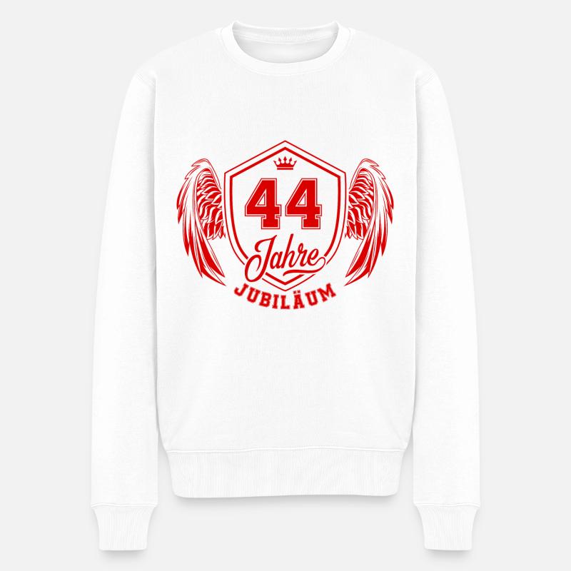 44 Zahl Wappen - Männer Premium Bio Pullover - Weiß