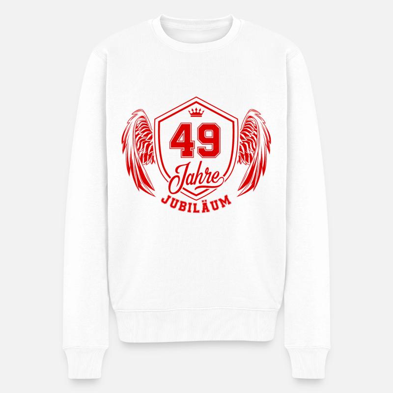 49 Zahl Wappen - Männer Premium Bio Pullover - Weiß