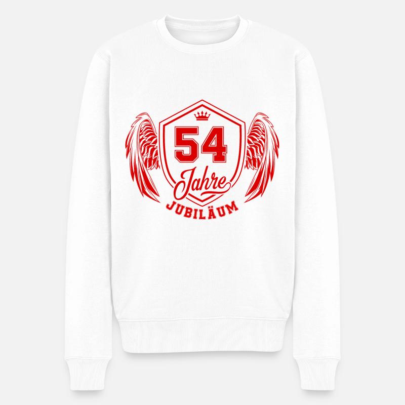 54 Zahl Wappen - Männer Premium Bio Pullover - Weiß