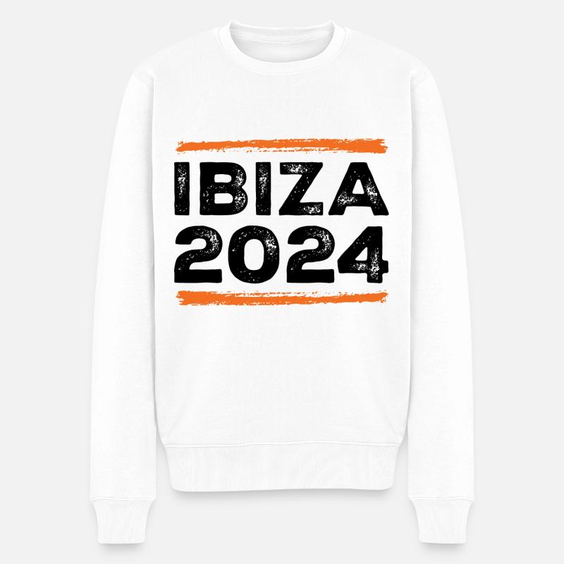 Ibiza 2024 Spruch - Männer Premium Bio Pullover - Weiß
