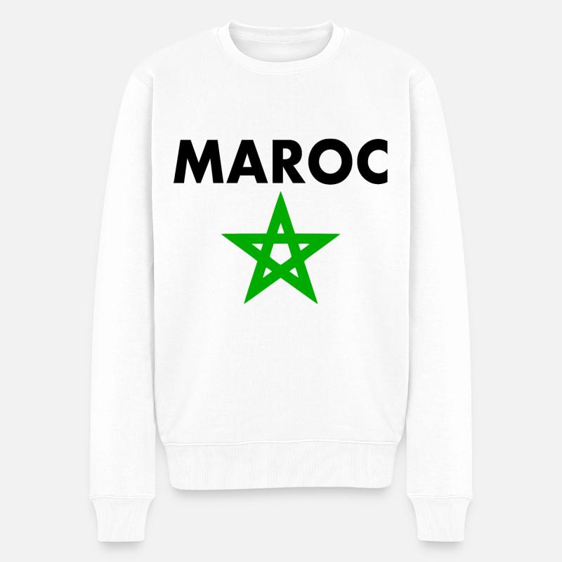 Marokko - Männer Premium Bio Pullover - Weiß