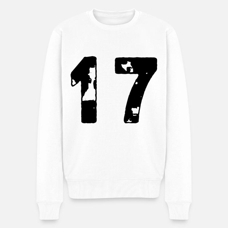 Maillot 17 numéro - Pull Premium bio Homme - blanc