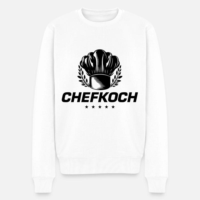 Kochmütze Chefkoch - Männer Premium Bio Pullover - Weiß