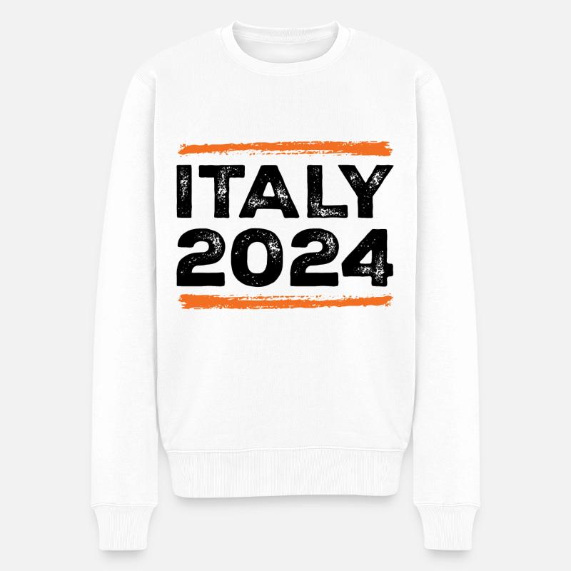 Italien 2024 Spruch - Männer Premium Bio Pullover - Weiß