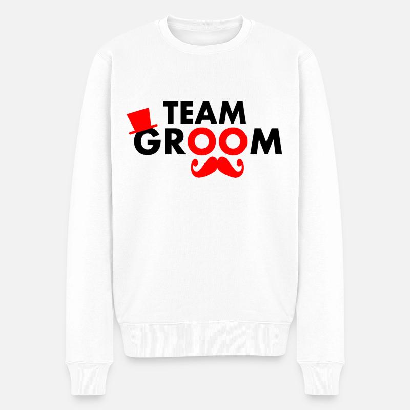 Team groom - Männer Premium Bio Pullover - Weiß