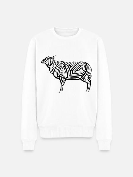 Sheep Tribal Tattoo - Men's Premium Organic Jumper - white