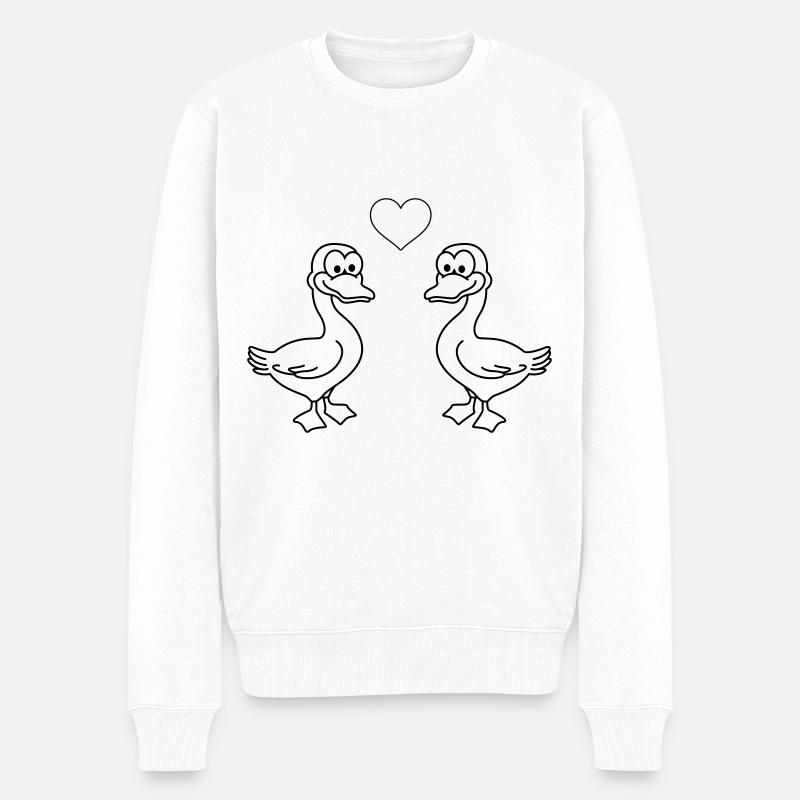 Goose Comic Couple Amour - Pull Premium bio Homme - blanc