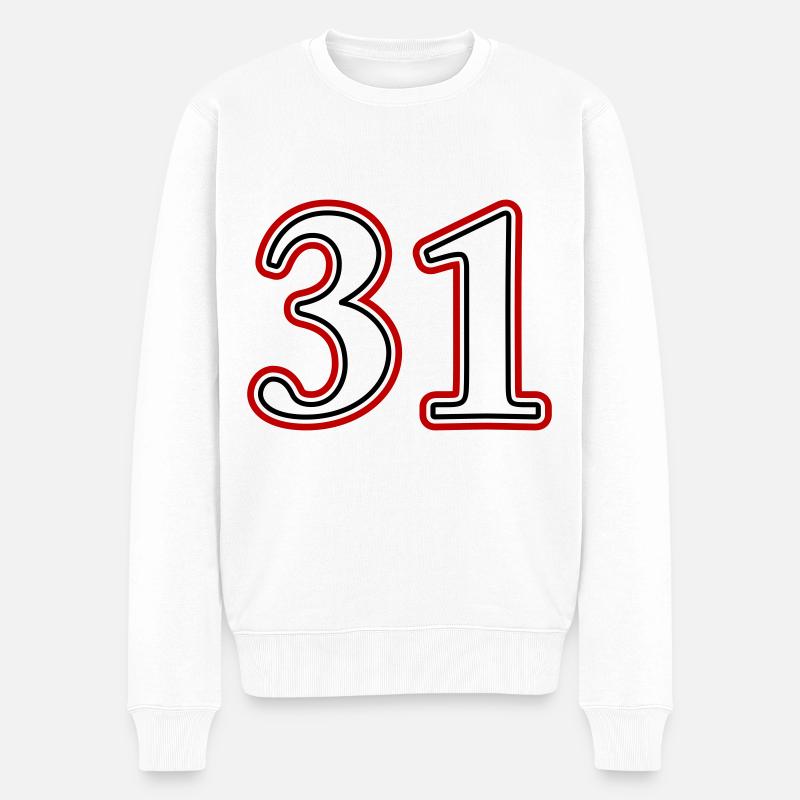 31 Numéro de numéro - Pull Premium bio Homme - blanc