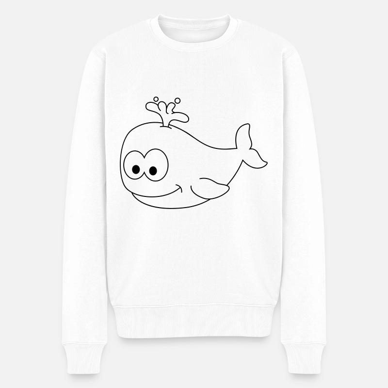 Baleines Comic Animal - Pull Premium bio Homme - blanc