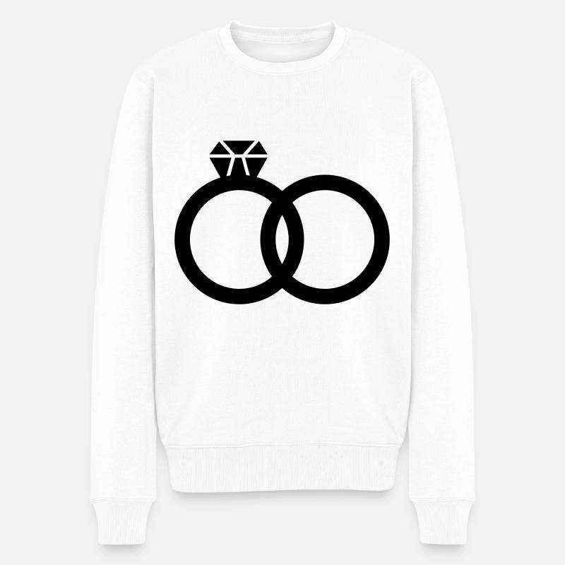 Bagues de mariage Mariage - Pull Premium bio Homme - blanc