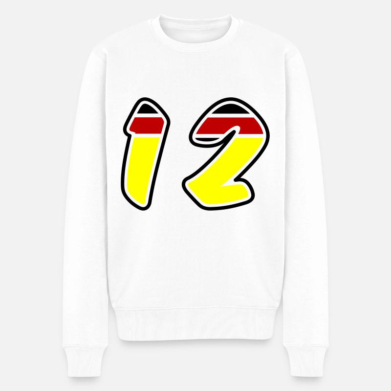 12 Symbole numérique Allemagne - Pull Premium bio Homme - blanc