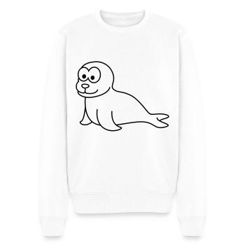 Robbe Tier Comic - Männer Premium Bio Pullover - Weiß - Vorne - Thijin (182cm)