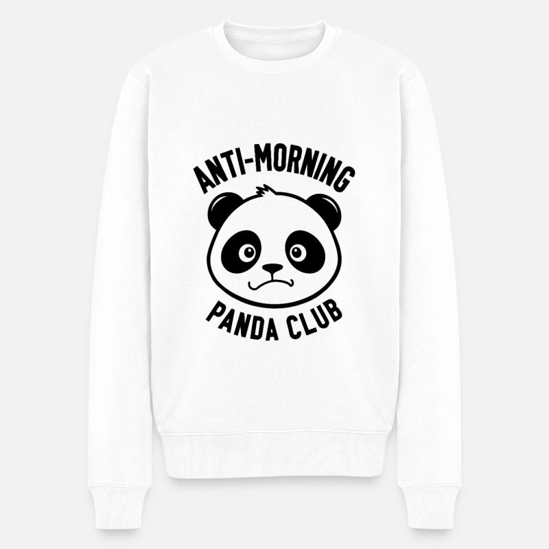 Club anti-panda matinal - Pull Premium bio Homme - blanc