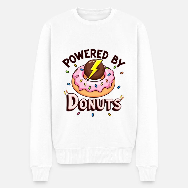 Powered By Donuts - Männer Premium Bio Pullover - Weiß