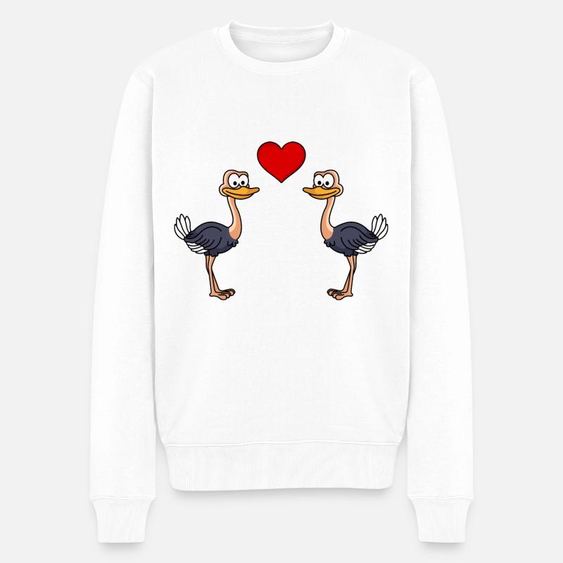 Strauss Comic Couple Amour - Pull Premium bio Homme - blanc
