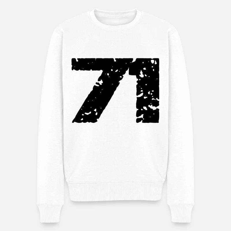 71 Zahl Trikot - Männer Premium Bio Pullover - Weiß
