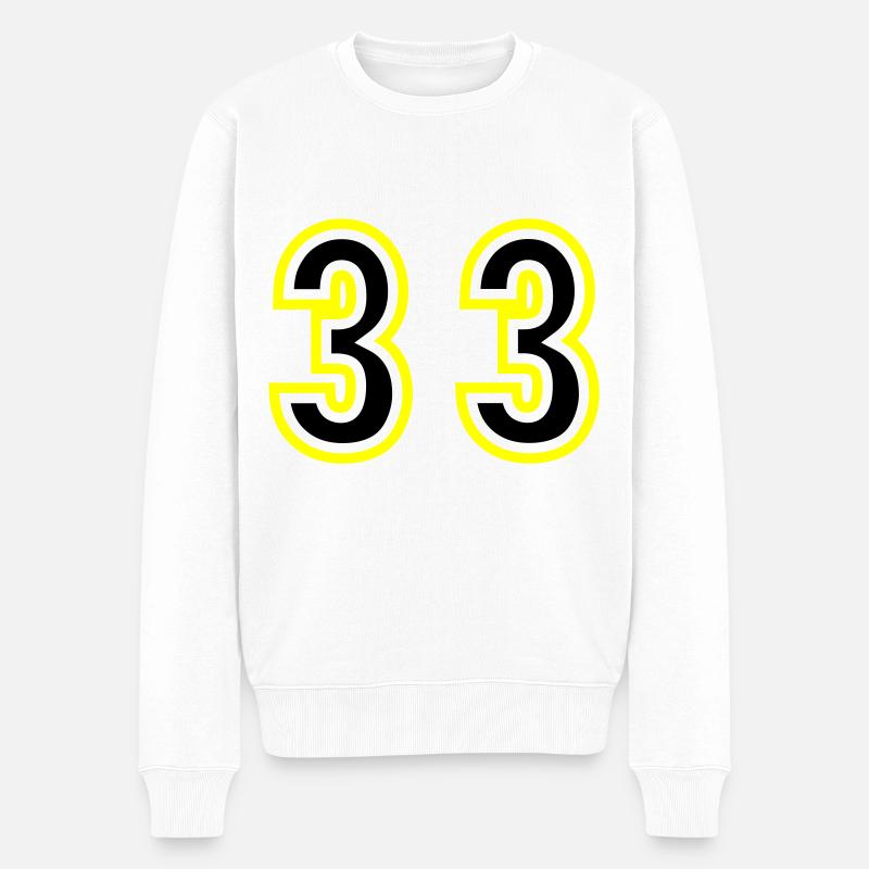 33 Zahl College - Männer Premium Bio Pullover - Weiß