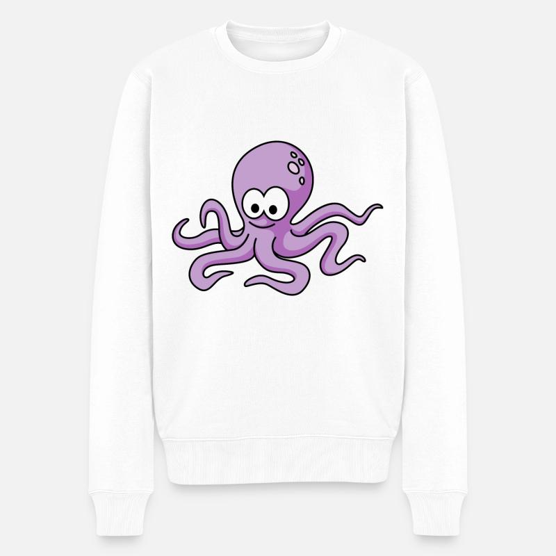 Octopus Comic Animal - Pull Premium bio Homme - blanc