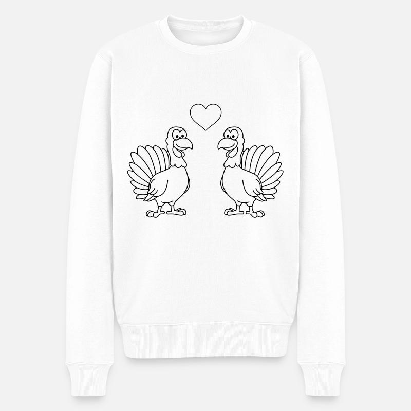 Truthan Comic Couple Amour - Pull Premium bio Homme - blanc