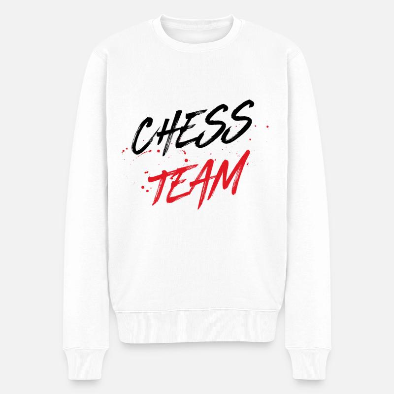 Chess Team - Männer Premium Bio Pullover - Weiß