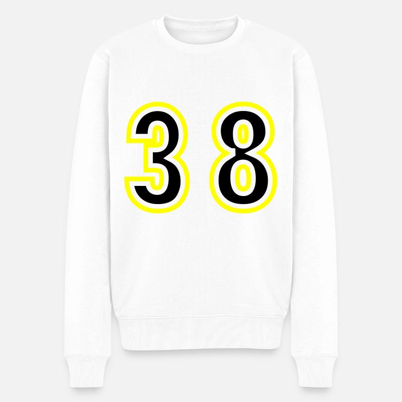 38 Nombre Collège - Pull Premium bio Homme - blanc