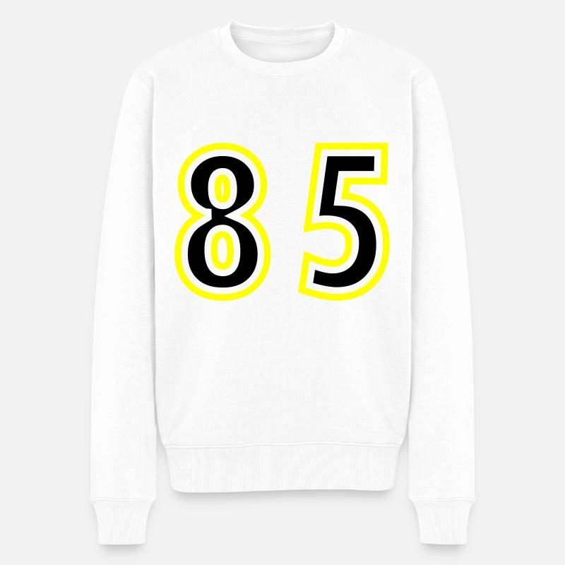 85 Nombre Collège - Pull Premium bio Homme - blanc