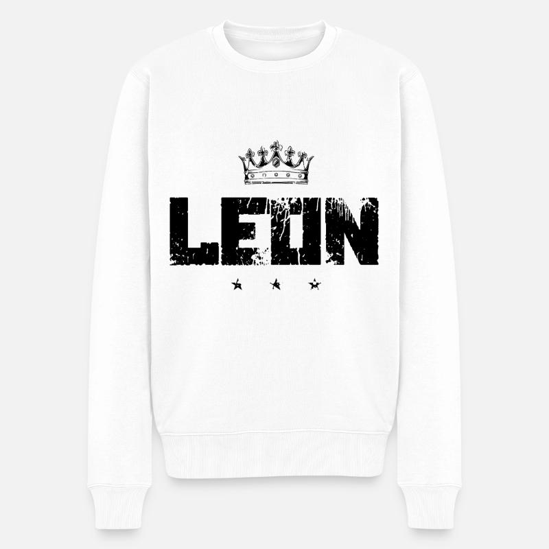 Leon - Männer Premium Bio Pullover - Weiß