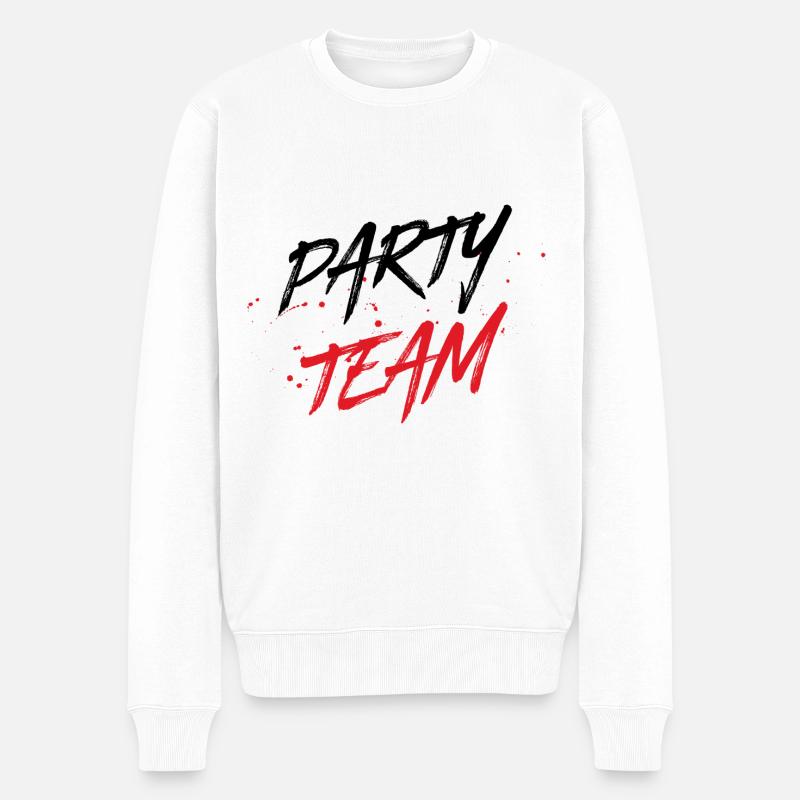 Party Team - Männer Premium Bio Pullover - Weiß