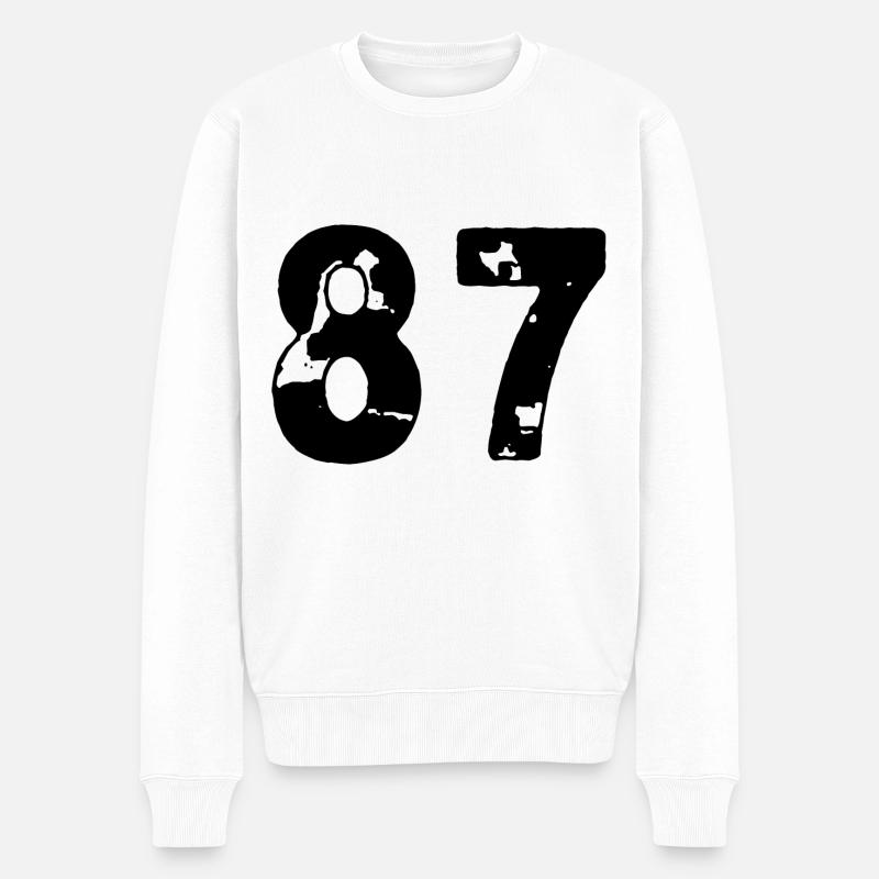 87 Maillot numéro - Pull Premium bio Homme - blanc