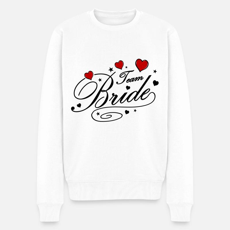 Team Braut Hochzeit - Männer Premium Bio Pullover - Weiß
