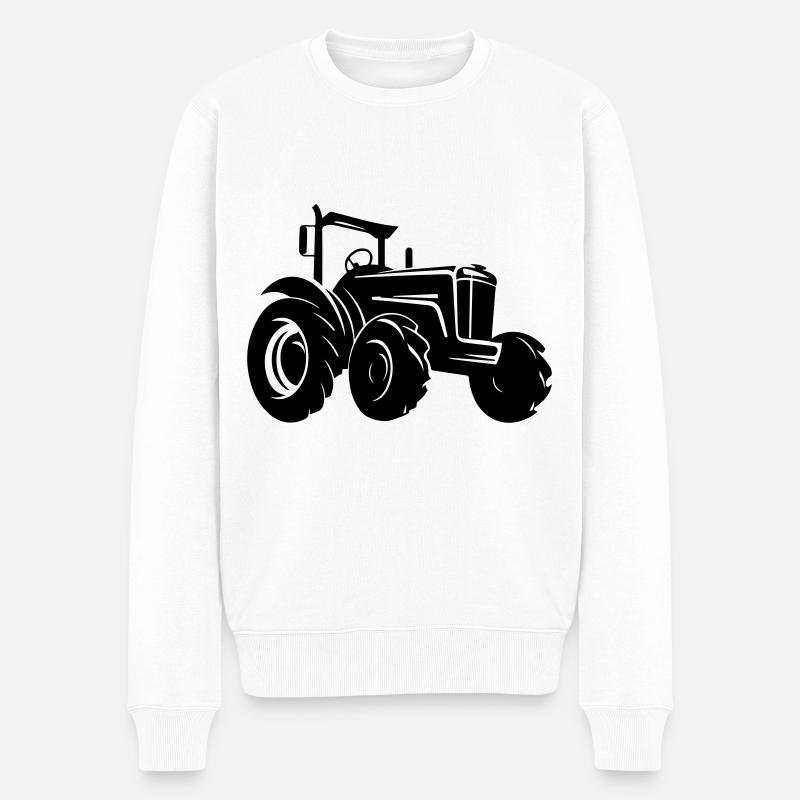 Symbole de l’agriculteur tracteur - Pull Premium bio Homme - blanc