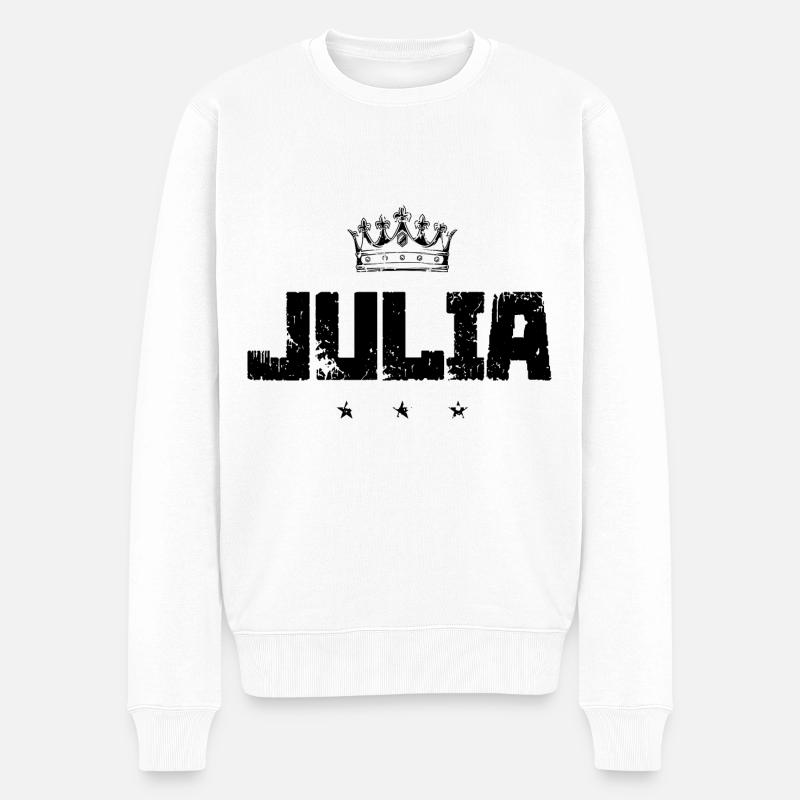 Julia - Männer Premium Bio Pullover - Weiß