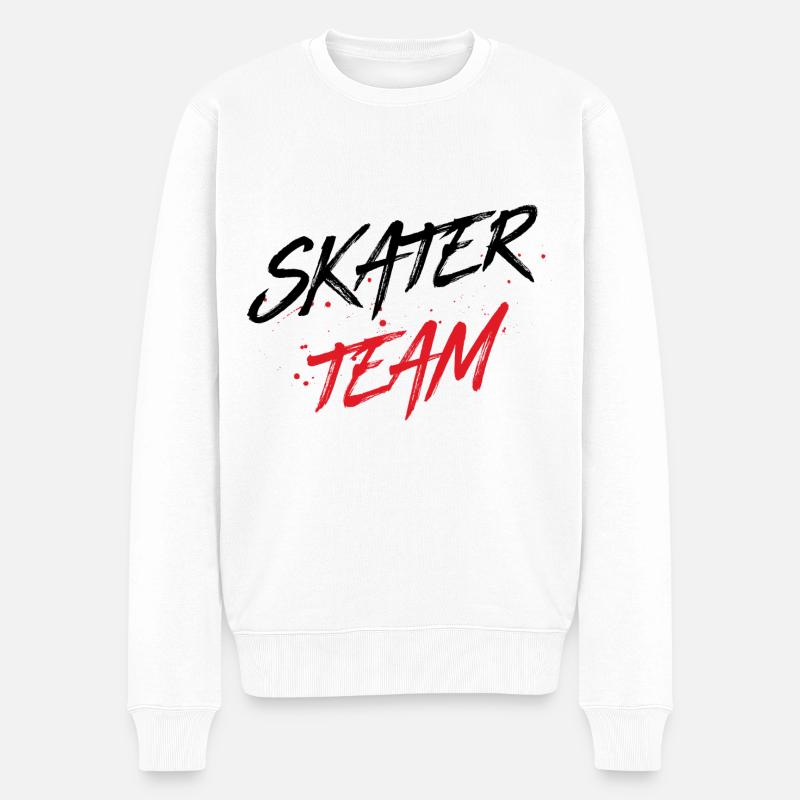 Skater Team - Männer Premium Bio Pullover - Weiß