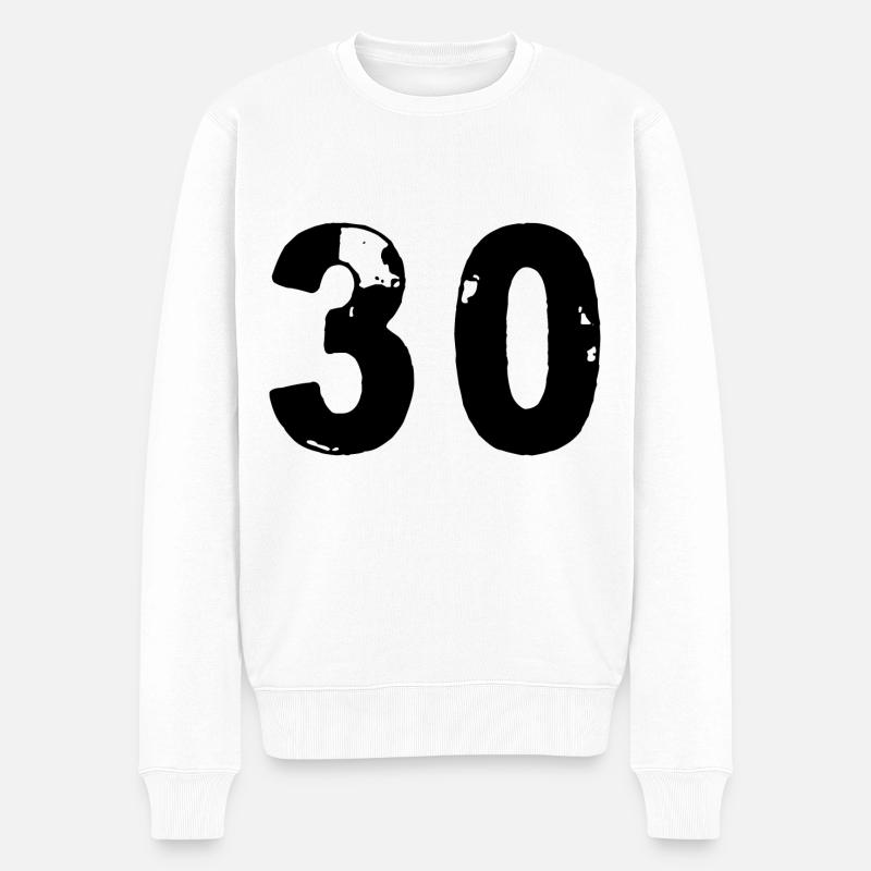 Maillot 30 Numéro - Pull Premium bio Homme - blanc